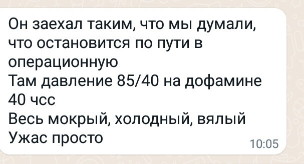 Это уже утренняя переписка, когда опасность миновала. Думаю, понятно, что такое "остановится"